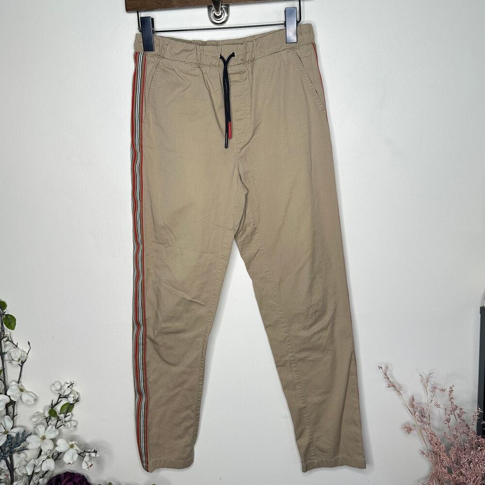 BURBERRY Chino Drawstring Pants Khaki Sz Kids Youth 14Y/Large $185 {I34} - Picture 2 of 6